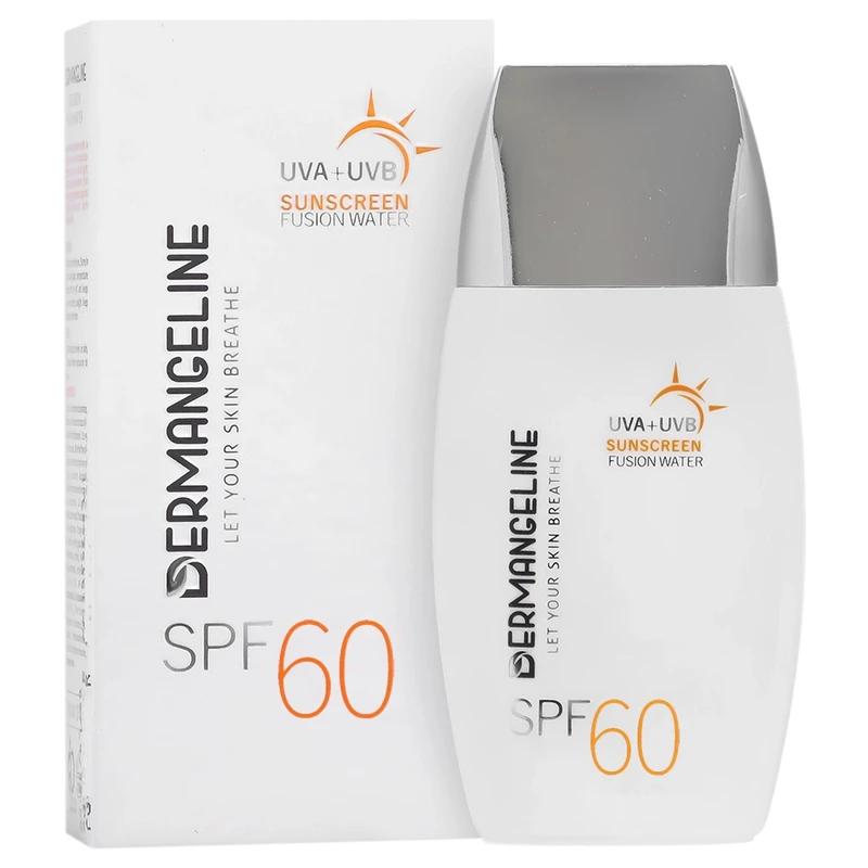 ضدآفتاب فیوژن واتر بی رنگ مخصوص پوست چرب spf60 درم انجلین