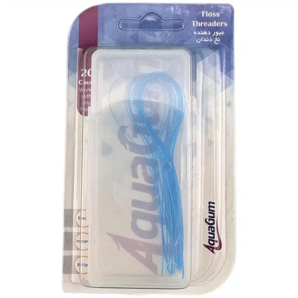 عبور دهنده نخ دندان مدل Floss Threaders آکواگام 20 عددی