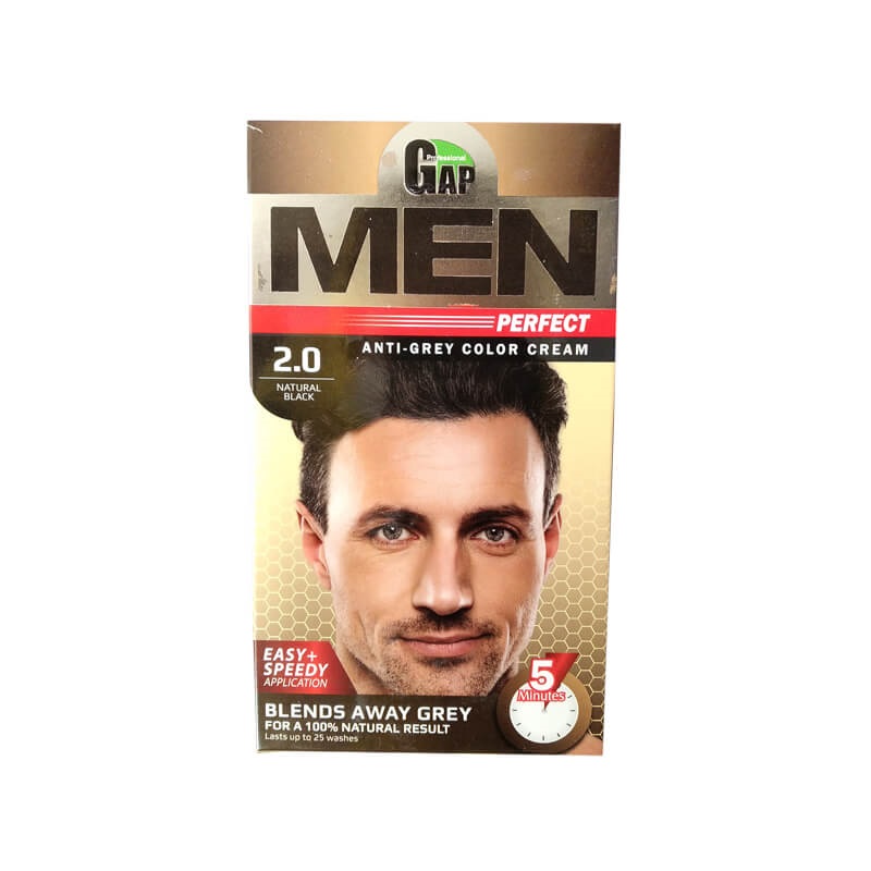 کیت رنگ مو مردانه مشکی طبیعی شماره 2.0 گپ 50 میلی لیتر