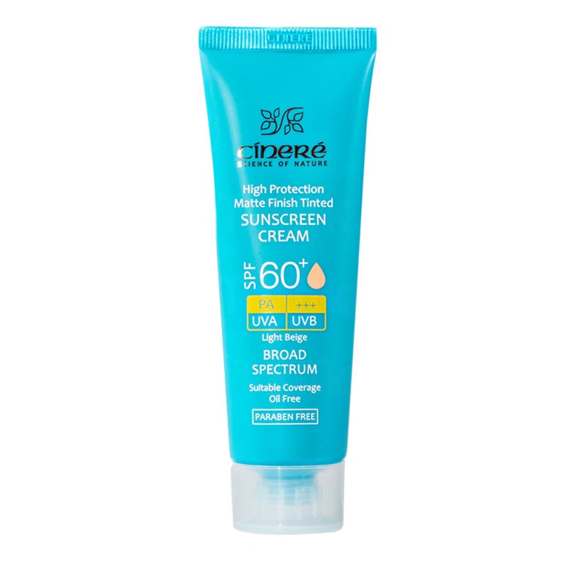 کرم ضد آفتاب رنگی بژ طبیعی سینره مدل +SPF60