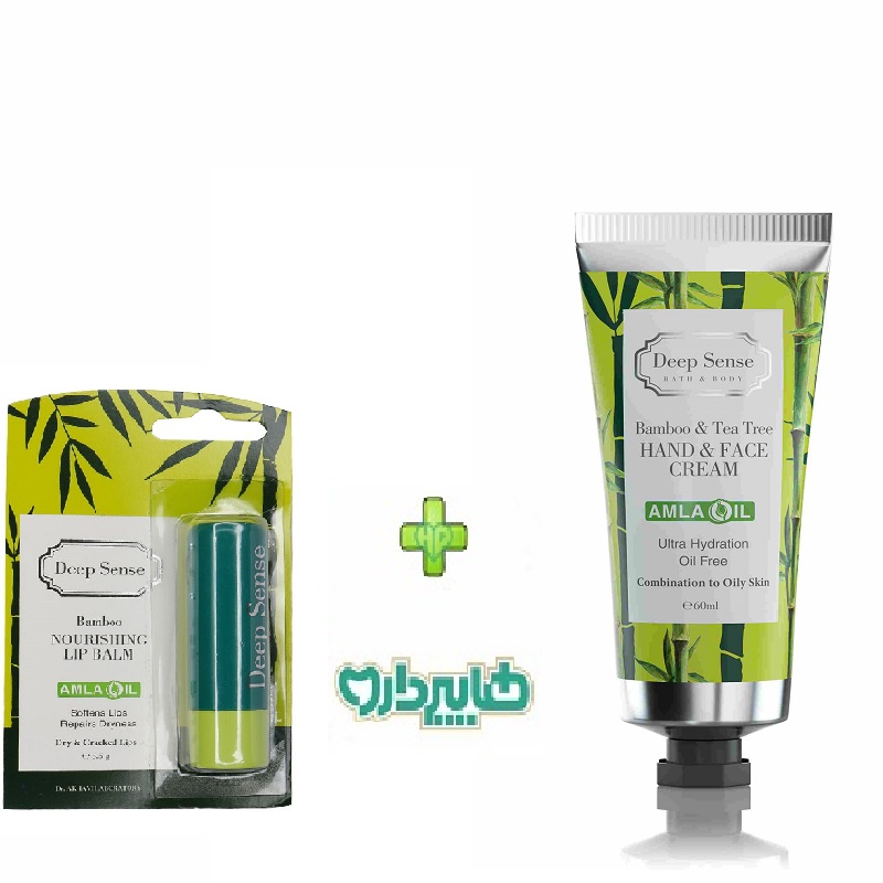 پک ویژه كرم مرطوب كننده دست و صورت حاوی اسانس بامبو دیپ سنس 50 میلی لیتر+نرم کننده لب بامبو دیپ سنس 3.5 گرم