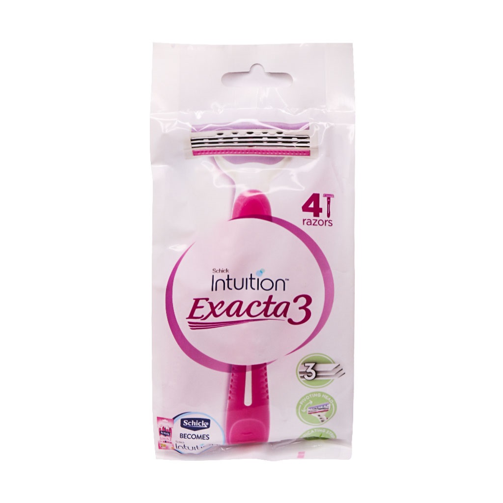 خودتراش زنانه اگزکتا 3 لبه شیک بسته 4 عدد