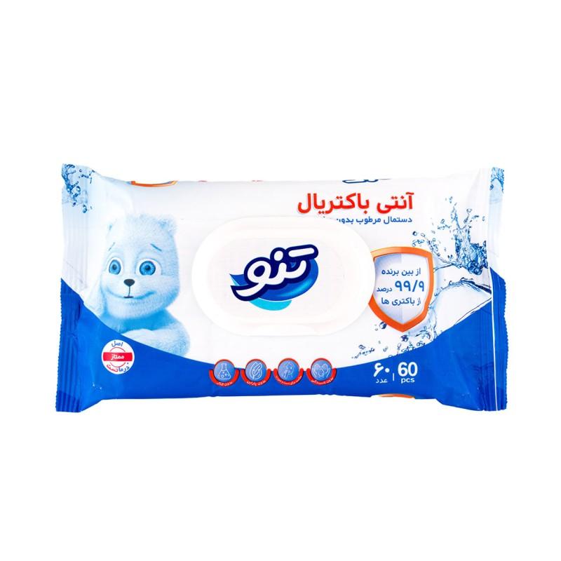 دستمال مرطوب معطرر آنتی باکتریال تنو بسته 60عدد