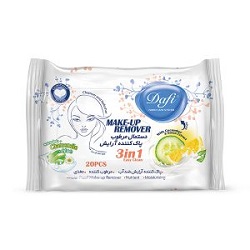 دستمال مرطوب پاک کننده آرایش 3 در 1 جیبی دافی 20 عددی