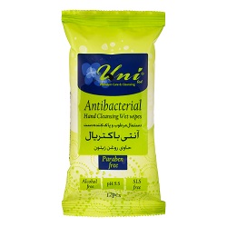 دستمال مرطوب و پاک کننده دست آنتی باکتریال یونی لد 12 عددی