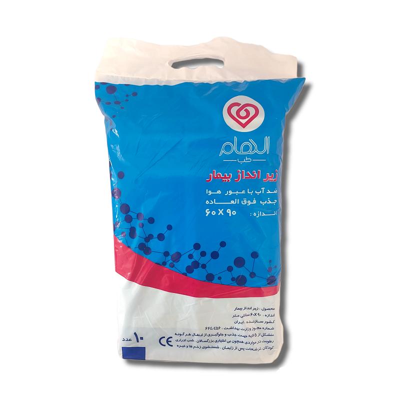 زیر انداز بیمار سایز 60در 90 سانتی متر الهام طب 10 عدد
