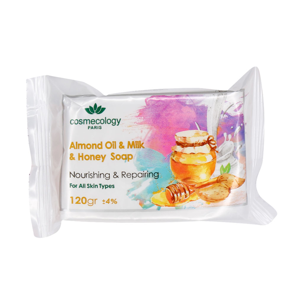 صابون روغن بادام و شیر و عسل کاسمکولوژی مناسب انواع پوست 120 گرم