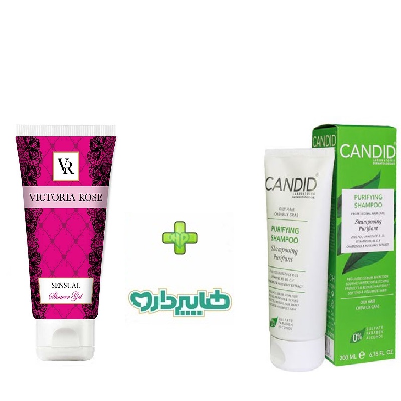 پک ویژه ژل شستشوی بدن سنشوال ویکتوریا رز 200 میلی لیتر+شامپو ویتامینه موی چرب کاندید 200 میلی لیتر