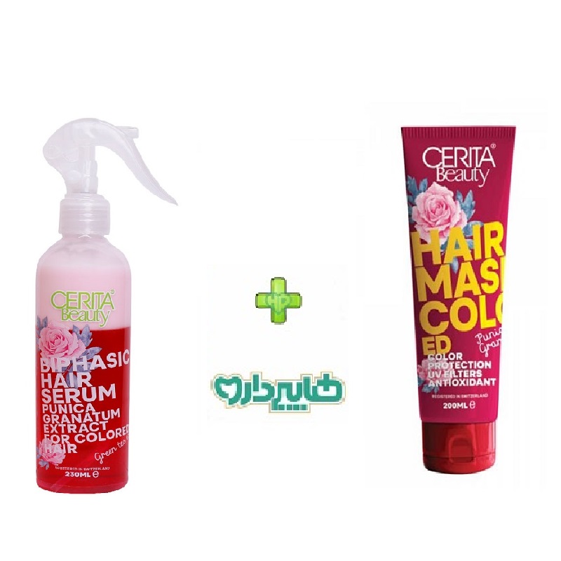 پک ویژه ماسک مو مناسب موهای رنگ شده سریتا 200 میلی لیتر+سرم دو فاز محافظ موهای رنگ شده سریتا 230 میلی لیتر
