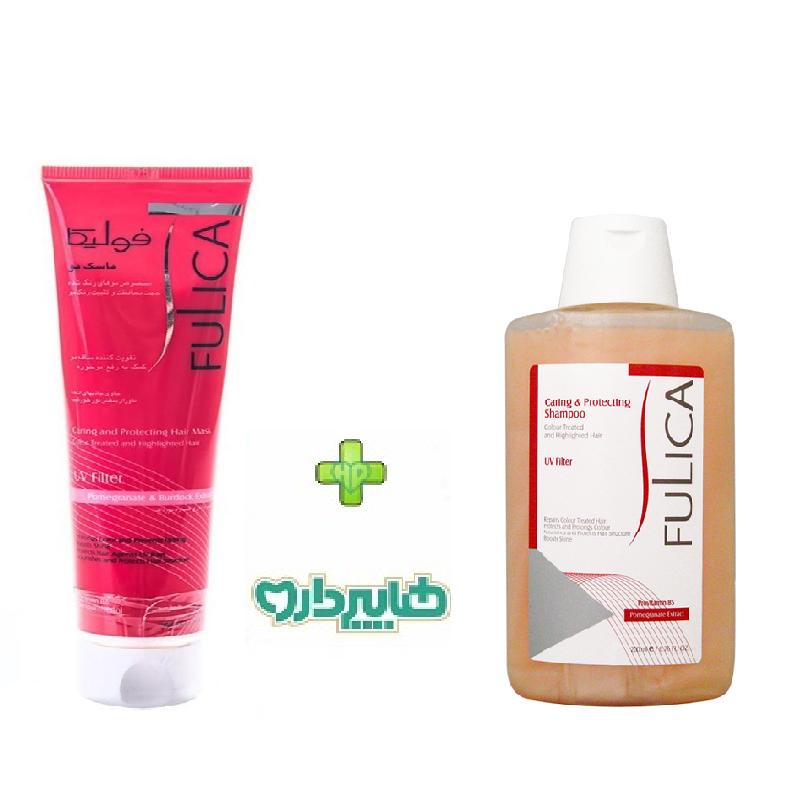 پک ویژه ماسک مو موهای رنگ شده فولیکا 100 میلی لیتر+شامپو موهای رنگ شده فولیکا 200 میلی لیتر