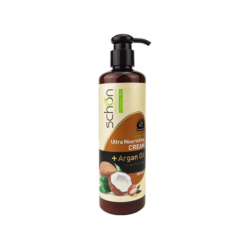 کرم مرطوب کننده با عصاره روغن نارگیل + آرگان شون 300 میلی لیتر