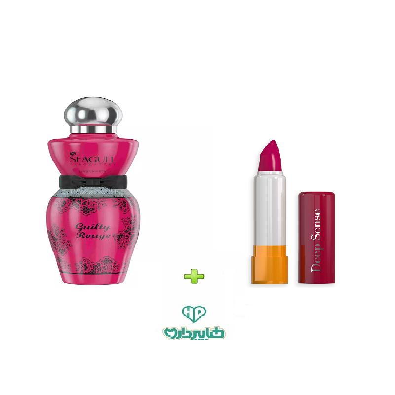 پک ویژه بادی اسپلش زنانه مدل گیلتی روژ سی گل 250 میلی لیتر+نرم کننده لب تروپیکال دیپ سنس 3.5 گرم